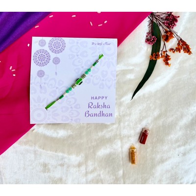 Green evil eye Rakhi