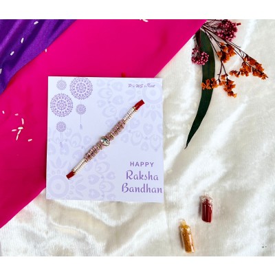 Oval stone pink Rakhi