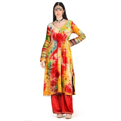 Color Splash Velvet Suit Set